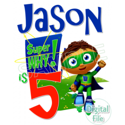 Super Why  Custom Personalized Digital Iron on Transfer  (DIGITAL FILE ONLY!) #17