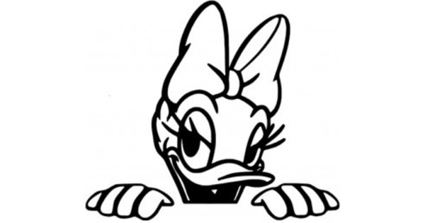 daisy duck face black and white