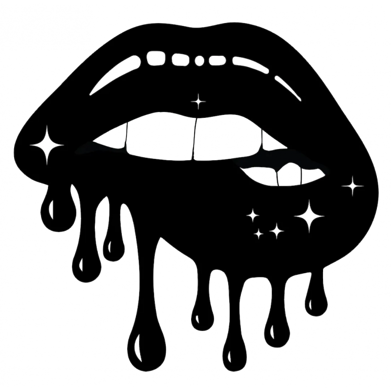 Dripping Lips Iron on Dripping Lips Sgv Dripping Lips Vinyl 