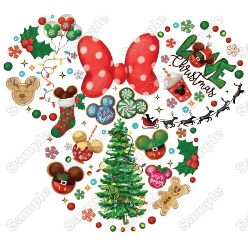 Christmas Disney World Mickey and Minnie T Shirt Iron on