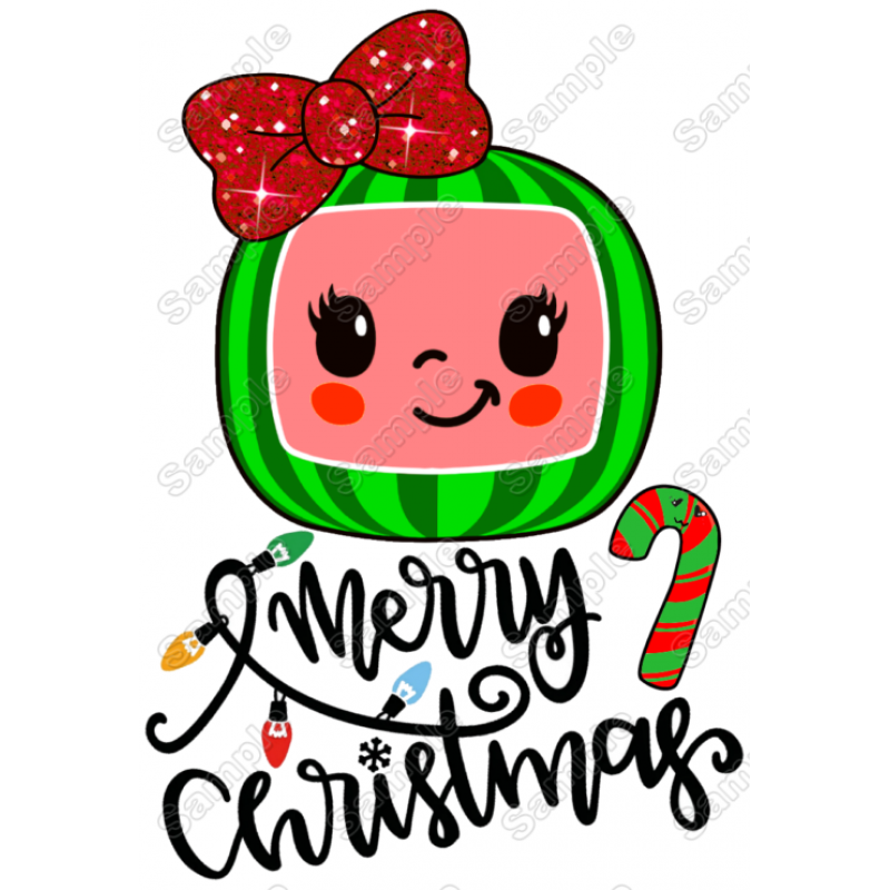 Cocomelon Merry Christmas T Shirt Iron on Transfer Decal #2