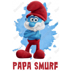 Smurf Papa Family Member Birthday Custom T Shirt Iron on Transfer Decal by www.shopironons.com