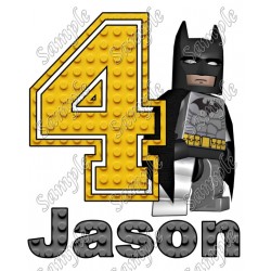 Batman Lego  Birthday  Personalized  Custom  T Shirt Iron on Transfer Decal #1