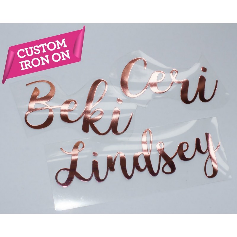 Custom Words Iron-On Transfer - personalized heat transfer vinyl decal -  name, quote, one line or multi line