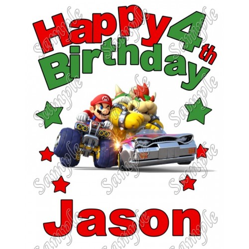  Mario Kart 8  Birthday  Personalized  Custom  T Shirt Iron on Transfer Decal #1 by www.shopironons.com