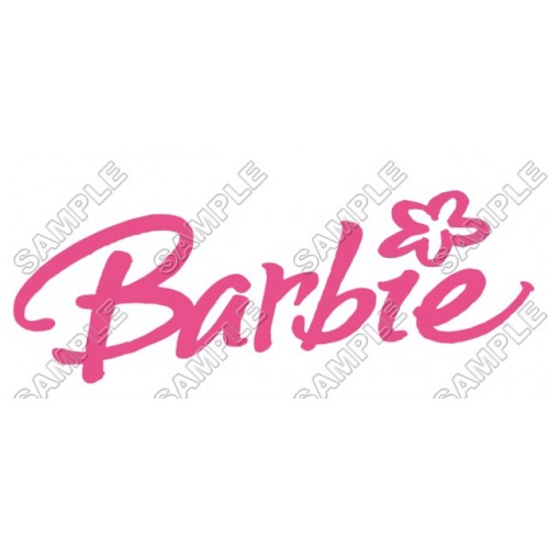 Barbie Patch - Pink, White 3.5x1.5  (Iron On) ( 1 )
