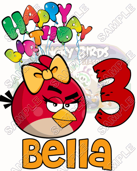 Angry  Birds  Birthday  Personalized  Custom  T Shirt Iron on Transfer Decal #17